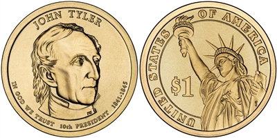 2009 John Tyler Presidential Dollar - 2 Coin P&D Set