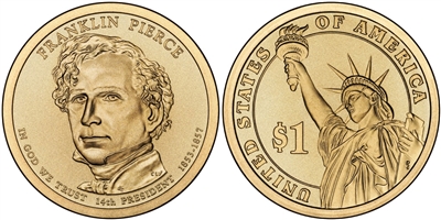 2010 Franklin Pierce Presidential Dollar - 2 Coin P&D Set