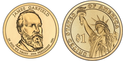 2011 James Garfield Presidential Dollar - Single Coin