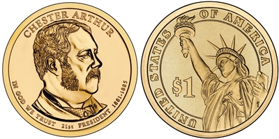 2012 Chester A. Arthur Presidential Dollar - 2 Coin P&D Set
