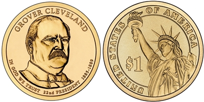 2012 Grover Cleveland 1st Term Presidential Dollar - 2 Coin P&D Set