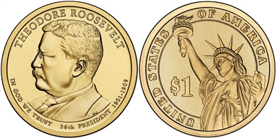 2013 Theodore Roosevelt Presidential Dollar - 2 Coin P&D Set