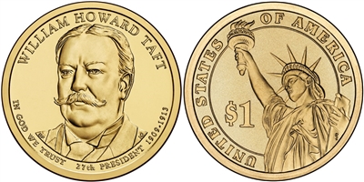 2013 William Taft Presidential Dollar - 2 Coin P&D Set