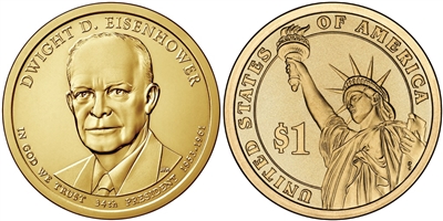 2015 - Dwight Eisenhower Presidential Dollar - 2 Coin P&D Set