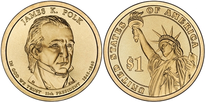 2009 - D James K. Polk - Roll of 25 Presidential Dollar