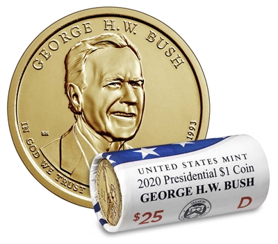 2020 - D George H.W. Bush - Roll of 25 Presidential Dollar