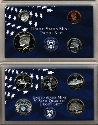 1999 U.S. Mint Clad Proof Set in OGP with CoA