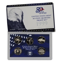 1999 - S Clad Proof State Quarter 5-pc. Set With Box/ COA