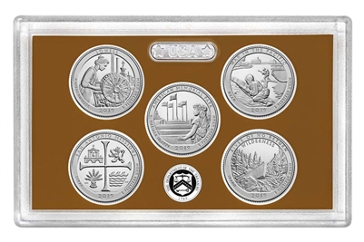 2019 - S Clad Proof National Park Quarter 5-pc Set No Box or CoA