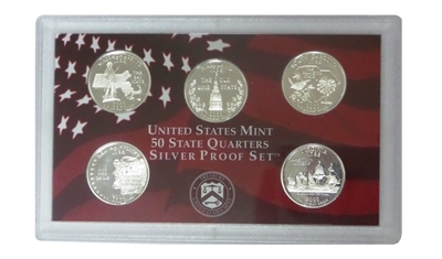 2000 - S Silver Proof State Quarter 5-pc. Set No Box or CoA