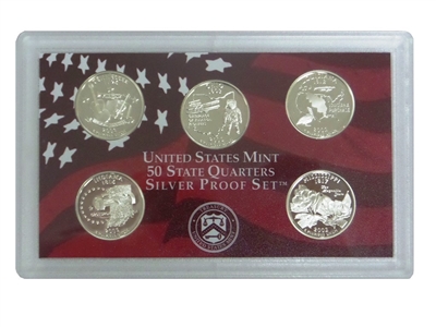 2002 - S Silver Proof State Quarter 5-pc. Set No Box or CoA