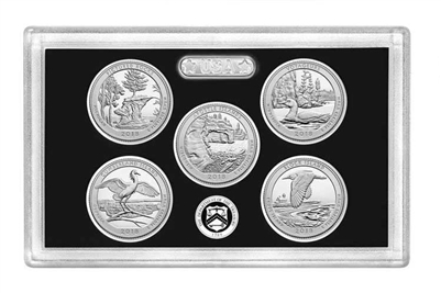 2018 - S Silver Proof National Park Quarter 5-pc. Set No Box or CoA