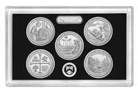 2019 - S 99.9% Silver Proof National Park Quarter 5-pc. Set No Box or CoA