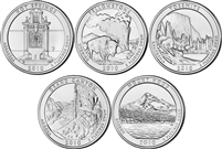 2010 P and D BU National Park Quarter 10 Coin Set
