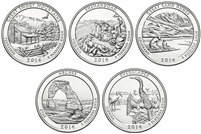 2014 P and D BU National Park Quarter 10 Coin Set