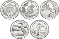 2015 P and D BU National Park Quarter 10 Coin Set