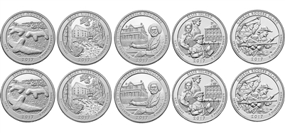 2017 P and D BU National Park Quarter 10 Coin Set!