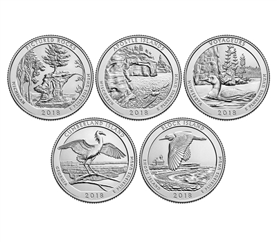 2018 P and D BU National Park Quarter 10 Coin Set