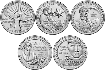 2022 D American Women Quarter 5 Coin Set Uncirculated