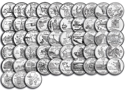 Complete 1999 thru 2009 P&D 112-coin B.U. State Quarter Set