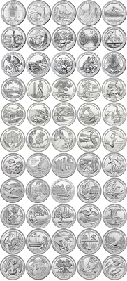 2010 - 2021 P Mint 56 Coin National Park Quarter Set