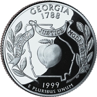 1999 - D Georgia - Roll of 40 State Quarters