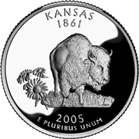 2005 - D Kansas - Roll of 40 State Quarters