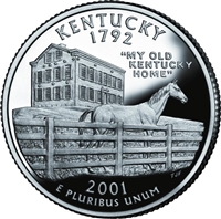2001 - D Kentucky - Roll of 40 State Quarters