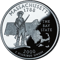 2000 - D Massachusetts State Quarter