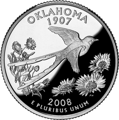 2008 - P Oklahoma - Roll of 40 State Quarters