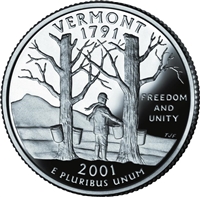 2001 - D Vermont - Roll of 40 State Quarters