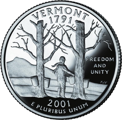 2001 - D Vermont State Quarter