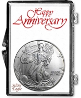 1999 U.S. Silver Eagle in Happy Anniversary Holder - Gem Brilliant Uncirculated