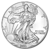 2001 U.S. Silver Eagle - Gem Brilliant Uncirculated with Certificate of Authenticity