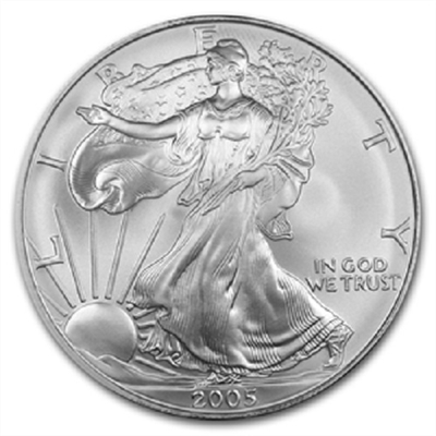2005 U.S. Silver Eagle - Gem Brilliant Uncirculated with Certificate of Authenticity