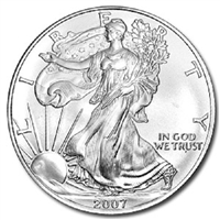 2007 U.S. Silver Eagle - Gem Brilliant Uncirculated with Certificate of Authenticity