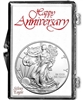 2008 U.S. Silver Eagle in Happy Anniversary Holder - Gem Brilliant Uncirculated