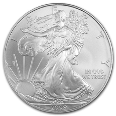 2009 U.S. Silver Eagle - Gem Brilliant Uncirculated with Certificate of Authenticity