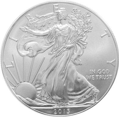 2013 U.S. Silver Eagle - Gem Brilliant Uncirculated with Certificate of Authenticity