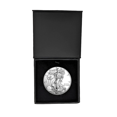 2013 U.S. Silver Eagle in Plastic Air Tite in Magnet Close Black Gift Box - Gem Brilliant Uncirculated