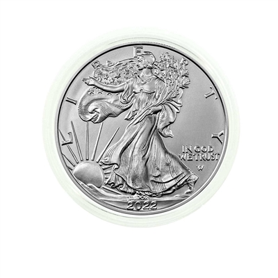 2022 U.S. Silver Eagle Gem Brilliant Uncirculated in Plastic Air-Tite Holder with Certificate of Authenticity