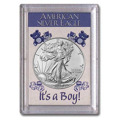 2024 American 1 oz Brilliant Uncirculated Silver Eagle in "It's a Boy" Holder