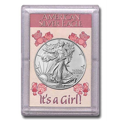2024 American 1 oz Brilliant Uncirculated Silver Eagle in "It's a Girl" Holder