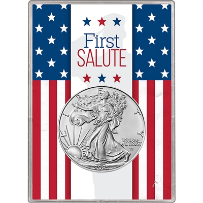 2025 U.S. Silver Eagle in First Salute Holder - Gem Brilliant Uncirculated