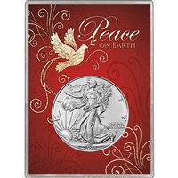 2025 U.S. Silver Eagle in Peace on Earth Holder - Gem Brilliant Uncirculated