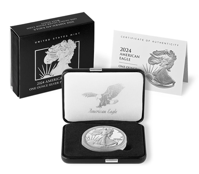2024 W Proof American Silver Eagle 1 Ounce Coin in OGP with CoA