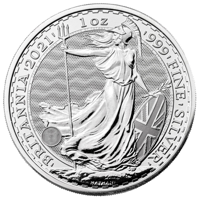 2021 1 oz British Silver Britannia Coin Brilliant Uncirculated