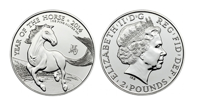 2014 Britannia Year of the Horse One Ounce Silver Coin