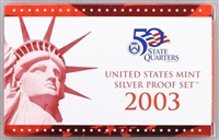 2003 U.S. Mint 10-coin Silver Proof Set - OGP box & COA
