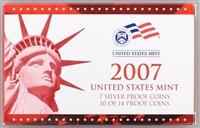 2007 U.S. Mint 14-coin Silver Proof Set - OGP box & COA